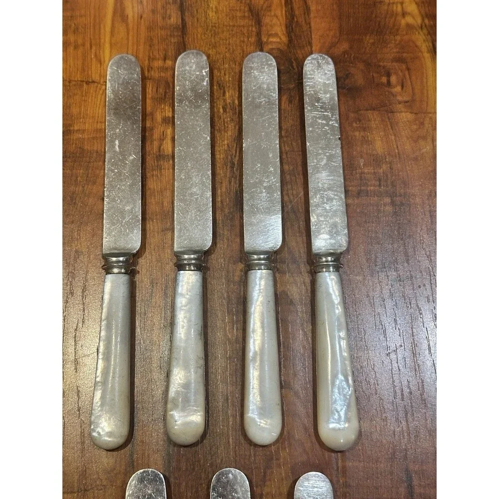 Set of (7) VTG Joseph Rodgers & Sons Cutlers Mother of Pearl Handle 8” Knives